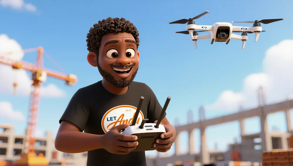 Drone flying for aerial photography